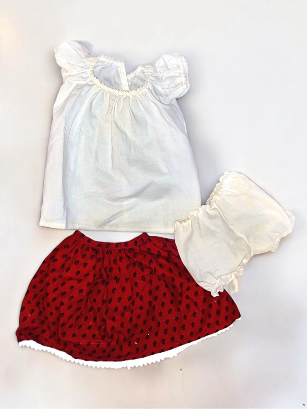 American Girl Doll Josefina’s original Meet Outfit White Casima Dress Red Skirt